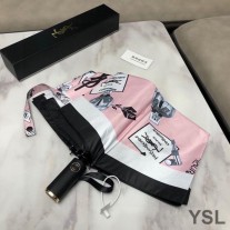 Saint Laurent Monogram 3 Folding Mini Umbrella Pink