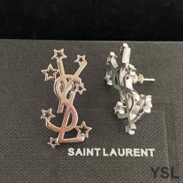 Saint Laurent Opyum Earrings In Stars Metal Silver