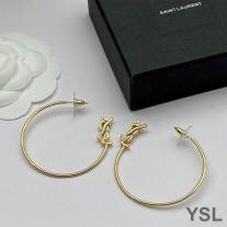 Saint Laurent Opyum Hoop Earrings In Metal Gold