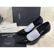 Saint Laurent Opyum Pumps In Patent Leather with Gold Heel Black