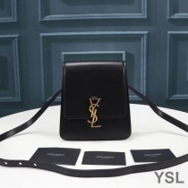 Saint Laurent Kaia North/South Satchel In Vegetable-Tanned Leather Black/Gold