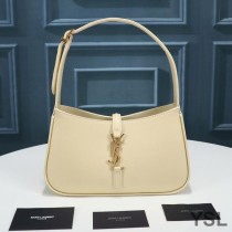 Saint Laurent Le 5 A 7 Hobo Bag In Smooth Leather Apricot/Gold