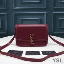 Saint Laurent Medium Solferino Satchel In Box Leather Burgundy/Gold