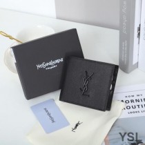 Saint Laurent Monogram East/West Wallet In Grained Leather Black