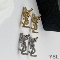 Saint Laurent Opyum Earrings In Metal and Crystal