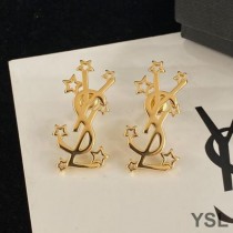 Saint Laurent Opyum Earrings In Stars Metal Gold