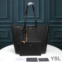 Saint Laurent Shopping Bag In Leather Black