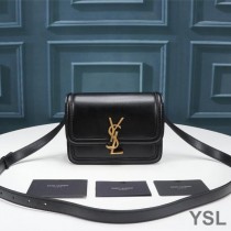 Saint Laurent Small Solferino Satchel In Box Leather Black/Gold