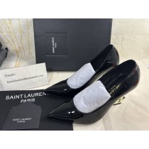 Saint Laurent Opyum Pumps In Patent Leather with Gold Heel Black