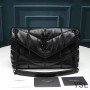 Saint Laurent Small Loulou Puffer Bag In Quilted Lambskin Black